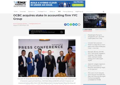 OCBC Acquires Stake in Accounting Firm YYC Group