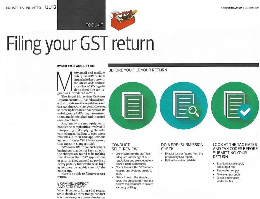TheEdge Malaysia Filing Your GST Return Interview with Datin Shin Yap