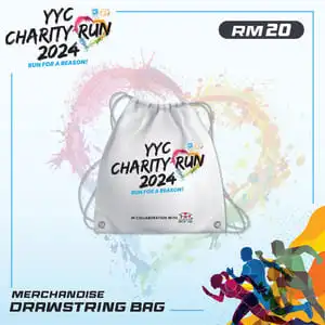 YYC Charity Run 2024 Drawstring Bag White